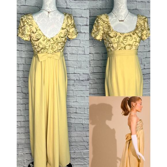 Vintage yellow and gold Alyce Designs gown size 8 - Picture 12 of 12